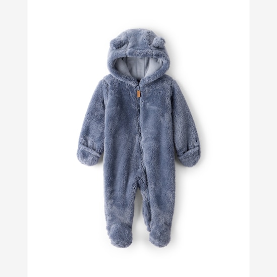 Macacão bebê com capuz interativo peluciado - azul | Carter's