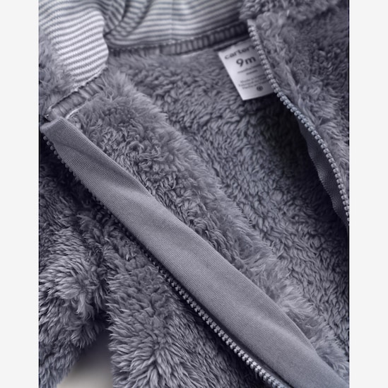 Macacão bebê com capuz interativo peluciado - azul | Carter's