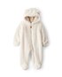 Macacão bebê peluciado com pezinho e capuz - bege | Carter's