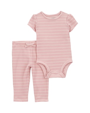 Conjunto longo bebê 2 peças listrado - rosa | Carter's