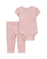 Conjunto longo bebê 2 peças listrado - rosa | Carter's