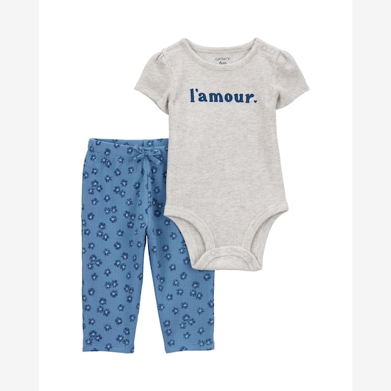 Conjunto longo bebê 2 peças florzinhas - multicor | Carter's