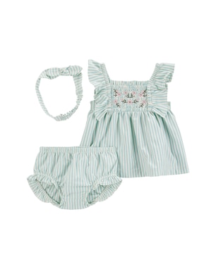 Conjunto curto bebê 2 peças + faixa de cabelo listrado - multicor | Carter's
