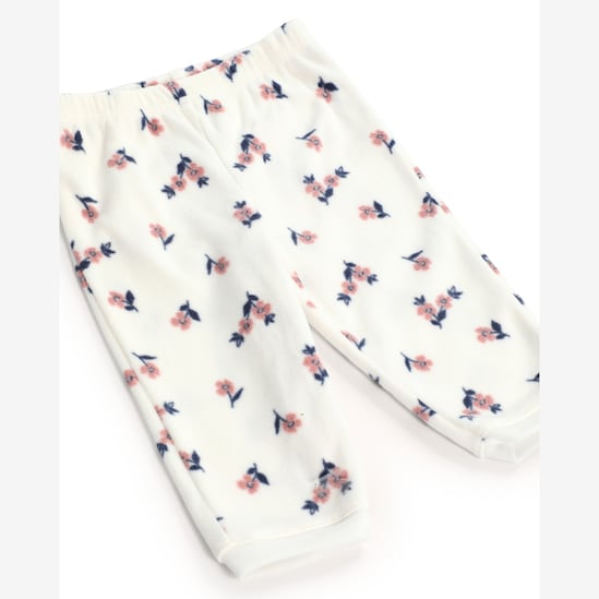 Conjunto longo bebê 3 peças fleece capuz e florzinhas - multicor | Carter's