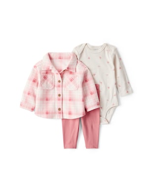 Conjunto longo bebê 3 peças xadrez e bota - multicor | Carter's