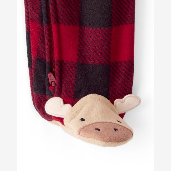 Macacão bebê fleece xadrez com pezinho - multicor | Carter's