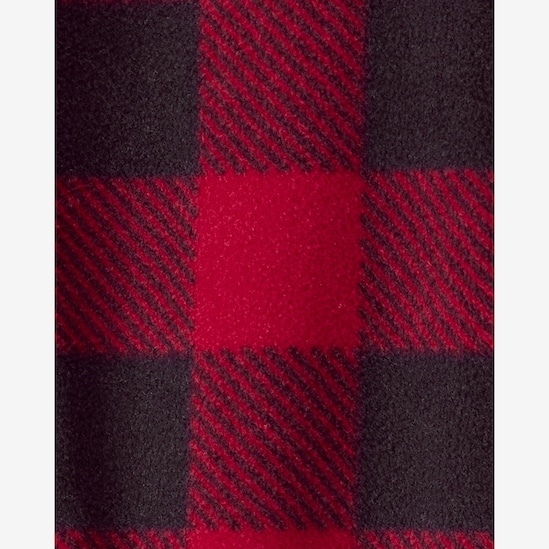 Macacão bebê fleece xadrez com pezinho - multicor | Carter's