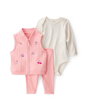 Conjunto longo bebê 3 peças poá e cereja - multicor | Carter's