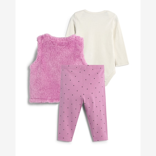 Conjunto longo bebê 3 peças sherpa e poá - multicor | Carter's
