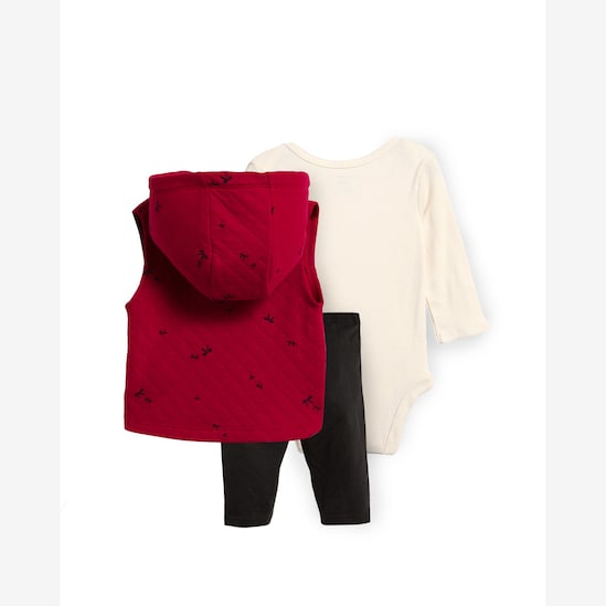 Conjunto longo bebê 3 peças capuz e laços - multicor | Carter's