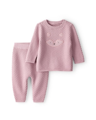 Conjunto longo bebê 2 peças tricot raposa - rosa | Carter's