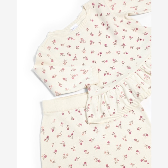 Conjunto longo bebê 2 peças florzinhas - bege | Carter's