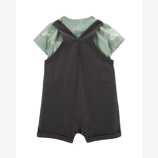 Jardineira bebê com bolso e camiseta bichinhos - multicor | Carter's