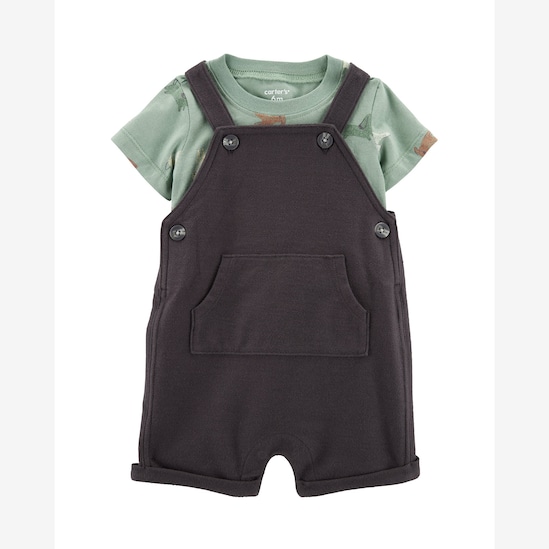 Jardineira bebê com bolso e camiseta bichinhos - multicor | Carter's