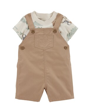 Jardineira sarja bebê com camiseta bichinhos - multicor | Carter's