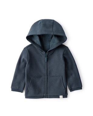 Blusa de moletom bebê com capuz e felpa - azul | Carter's