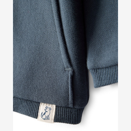 Blusa de moletom bebê com capuz e felpa - azul | Carter's