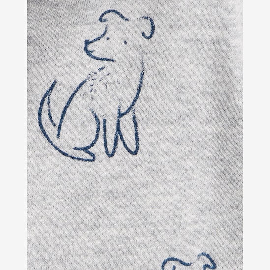 Blusa de moletom bebê com capuz cachorrinhos - cinza | Carter's