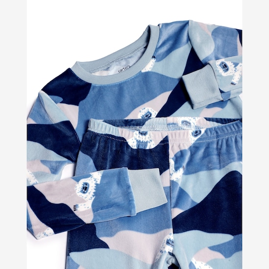 Pijama longo infantil 2 peças plush monstrinho da neve - multicor | Carter's