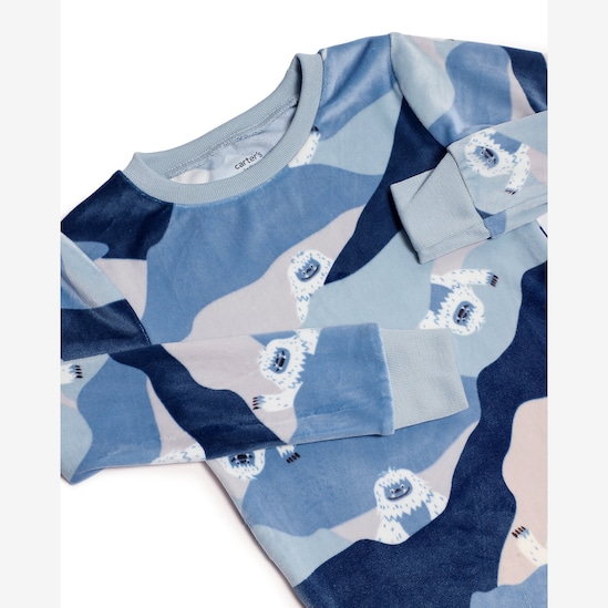 Pijama longo infantil 2 peças plush monstrinho da neve - multicor | Carter's