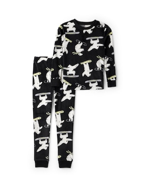 Pijama longo infantil 2 peças plush ursinhos - preto | Carter's