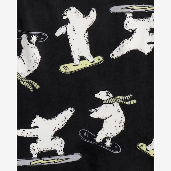 Pijama longo infantil 2 peças plush ursinhos - preto | Carter's