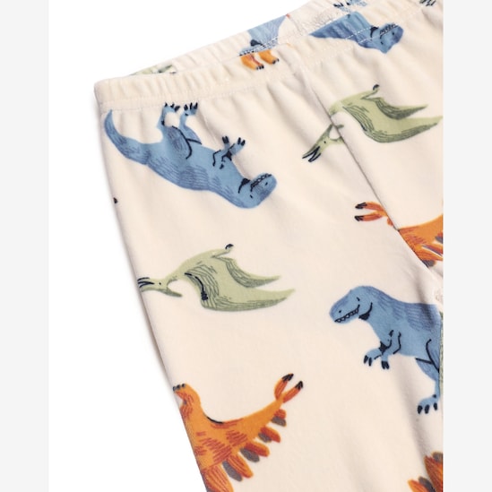 Pijama longo infantil 2 peças plush dinossauros - bege | Carter's