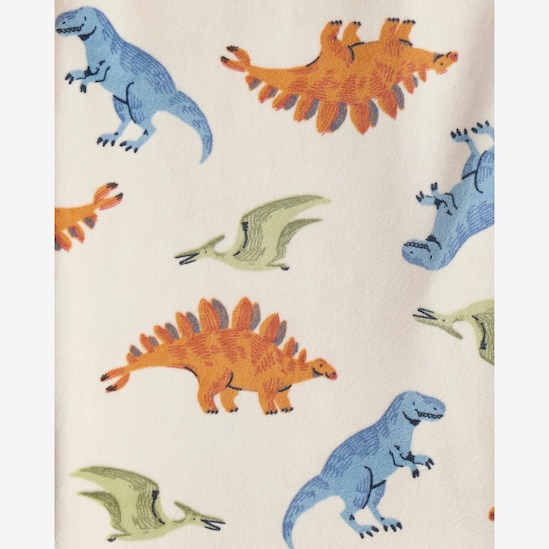 Pijama longo infantil 2 peças plush dinossauros - bege | Carter's