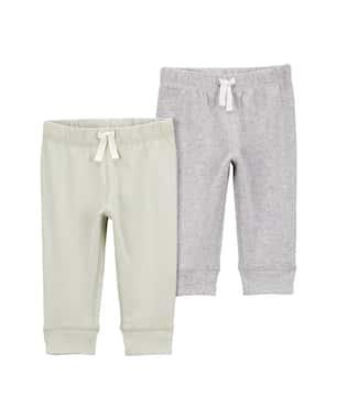 Kit calça bebê 2 peças cós elástico com cordão - multicor | Carter's