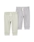 Kit calça bebê 2 peças cós elástico com cordão - multicor | Carter's