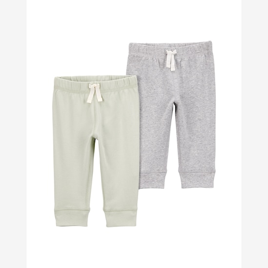 Kit calça bebê 2 peças cós elástico com cordão - multicor | Carter's