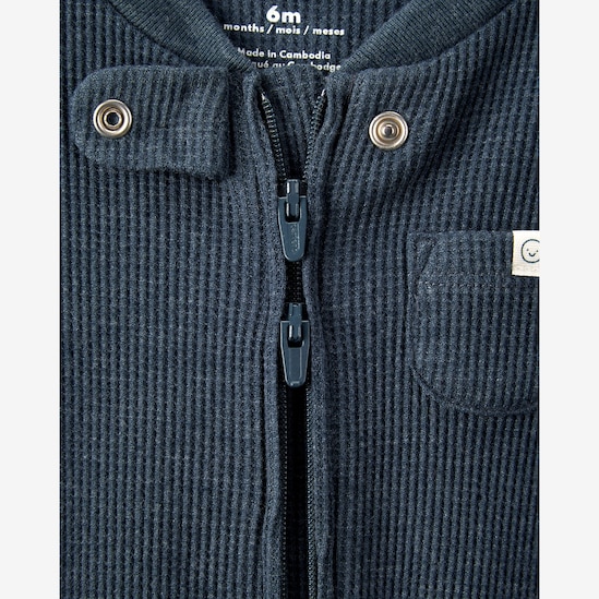 Macacão bebê com bolso e pezinho - azul | Carter's