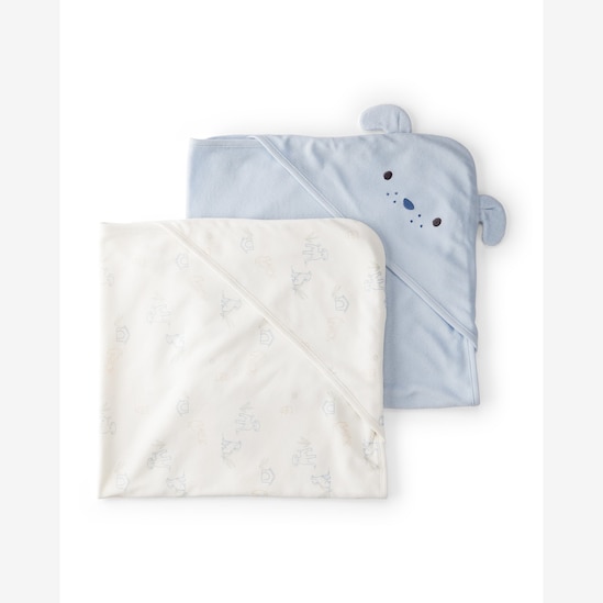 Kit toalha bebê 2 peças com capuz cachorro interativo - multicor | Carter's