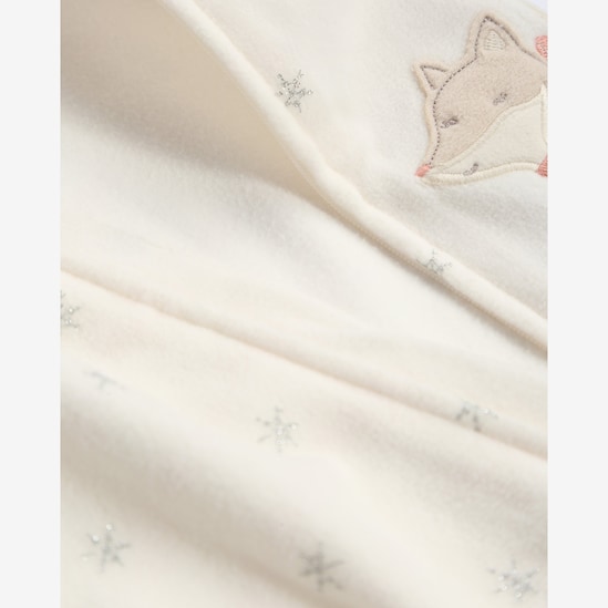 Macacão bebê em fleece com pezinhos raposa - off-white | Carter's