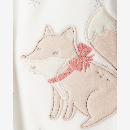 Macacão bebê em fleece com pezinhos raposa - off-white | Carter's