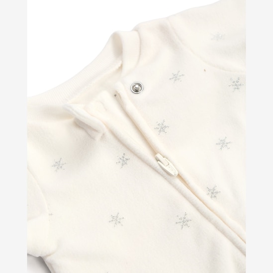 Macacão bebê em fleece com pezinhos raposa - off-white | Carter's