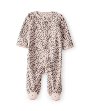 Macacão bebê em fleece com pezinhos onça - bege | Carter's