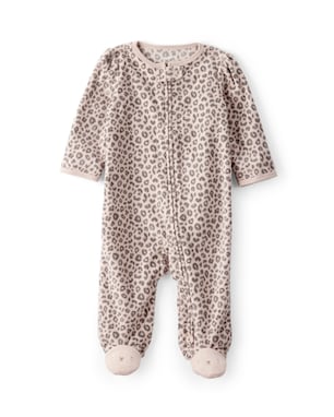 Macacão bebê em fleece com pezinhos onça - bege | Carter's