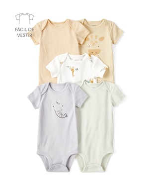 Kit body bebê 5 peças bichinhos listras - multicor | Carter's