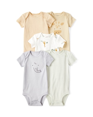 Kit body bebê 5 peças bichinhos listras - multicor | Carter's