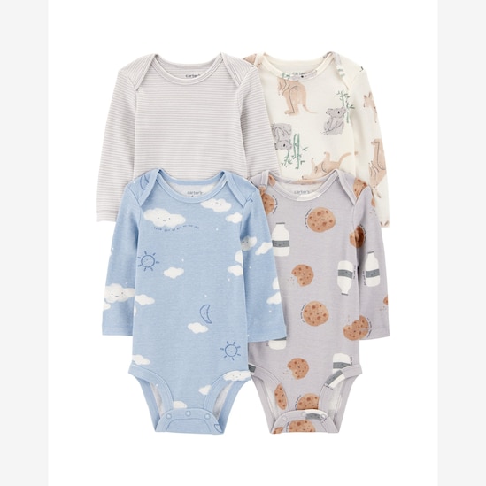 Kit body bebê 4 peças bichinhos listras - multicor | Carter's