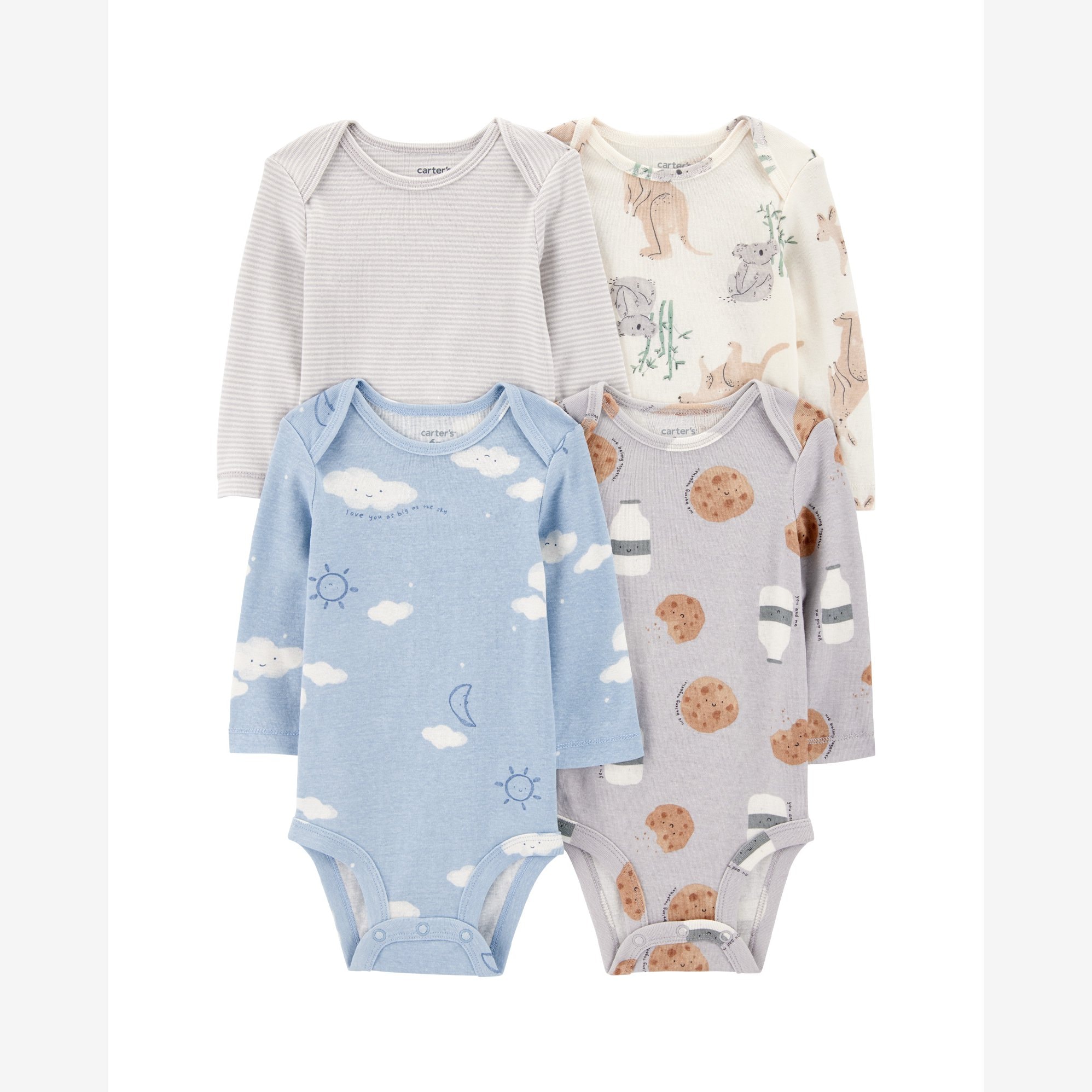 Kit body bebê 4 peças bichinhos listras - multicor | Carter's