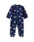 Macacão bebê em fleece com pezinhos futebol americano - azul | Carter's