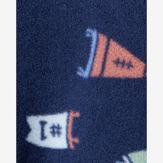 Macacão bebê em fleece com pezinhos futebol americano - azul | Carter's