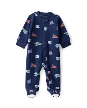 Macacão bebê em fleece com pezinhos futebol americano - azul | Carter's