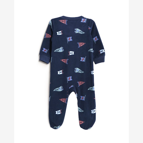 Macacão bebê em fleece com pezinhos futebol americano - azul | Carter's