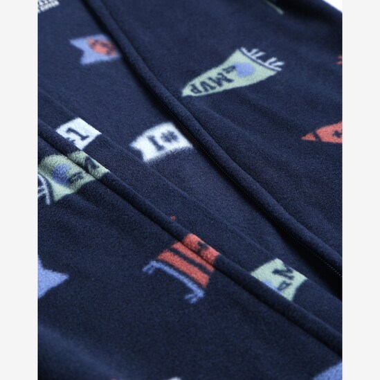 Macacão bebê em fleece com pezinhos futebol americano - azul | Carter's