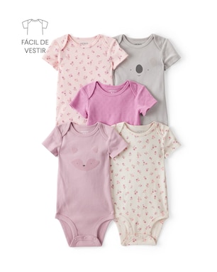 Kit body bebê 5 peças bichinhos floral - multicor | Carter's