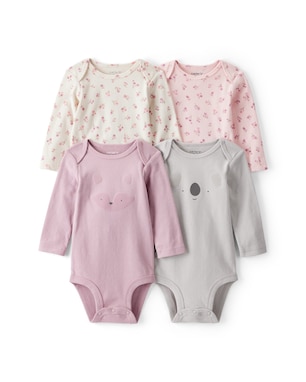 Kit body bebê 4 peças bichinhos floral - multicor | Carter's