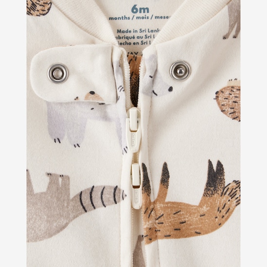 Macacão bebê com pezinhos animais - off-white | Carter's